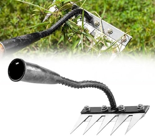 Rastrillo de deshierbe de jardín de acero al carbono, 2025 nuevo rastrillo de hierro resistente para jardinería y deshierbe, rastrillo de jardín de metal muy resistente (5 dientes)