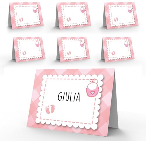 Segnaposto Battesimo Bimba Elegante - 40 Segna Posto Battesimo Bambina - Segnatavola Decorazioni Cerimonia