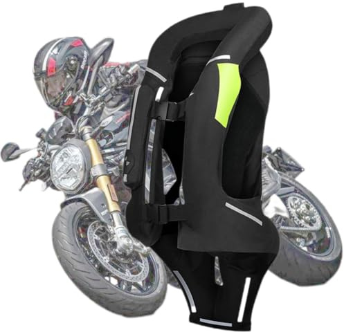 GDNKP Approved Motorcycle Airbag Vest, Men's and Women's Protective Clothing for Motorcycles with Reflective Ventilated Vest at Night, Anti-Fall for Motocross Riding Protection