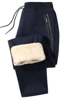 PrimeCrest Pantalon Chandal Hombre Invierno Fleece Jogger con Bolsillo Cremallera