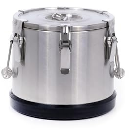 TECHNICA Thermoskanne 10L Edelstahl Thermobehälter Thermotransportbehälter | & Isolierkanne - Thermos Hält bis zu 6 Stunden warm oder kalt - Warmhaltebehälter Mit Belüftungsventil mit Silikonbasis