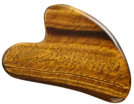 Healvian Tigerauge Gua Sha Massagebrett Schabbrett Hellbraun Gesichtsmassagegerät der Durchblutung und Hautregeneration Wellness Tool für Kosmetische Selbstpflege und Schmerzlinderung