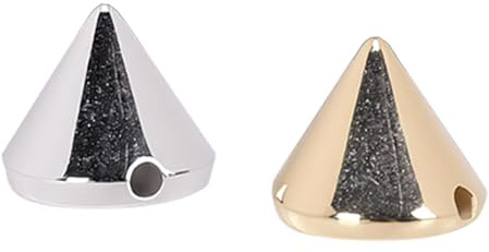 ZDAGELD 100 Remaches de Plástico Dorado y Plateado, Tachuelas en Forma de Cono de 10x8 Mm para Ropa y Manualidades, 2 Agujeros para Gargantillas, Chaquetas de Cuero, Zapatos