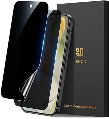 JEHOO 2 Pezzi per Google Pixel 9 Privacy Pellicola Protettiva | Supporta il Riconoscimento delle Impronte Digitali, Anti-Spia, Senza Bolle Copertura Completa Protezione Schermo TPU Film