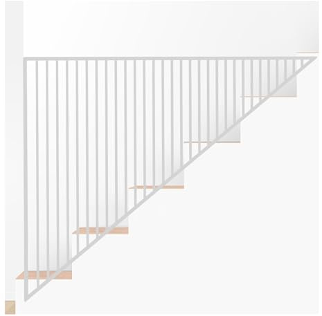 Indoor Stair Railing & Wall Partition Metal Slat s for Stairwell 31.5x39.4in Room Divider Stylish Fence Handrail Extension (White)