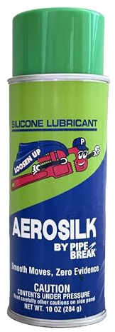 Aerosilk by Pipe Break Dry Silicone Lubricant Spray, 10 oz