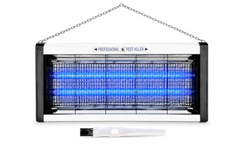 Lampada Antizanzare Elettrica 8W LED UV, Ammazza Zanzare e Antimosche con Pennello Integrato, Zanzariera Elettrica Silenziosa, Copertura fino a 40 m²