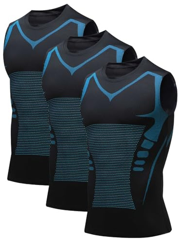 3pc Canottiera Compressione Uomo Maglia Contenitiva Snellente Modellante Pancia Dimagrante Canotta Corsa Running Traspirante Canotte Palestra Shapewear Intimo Senza Maniche Tank Bodybuilding Fascia