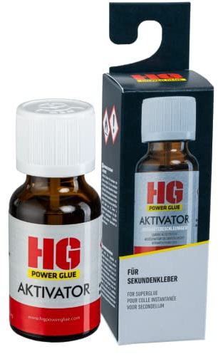 HG POWER GLUE Aktivator zum Pinseln 15ml, Aushärtebeschleuniger | Für Industrieklebstoffe, ideal in Kombination mit der Schweißnaht aus der Flasche