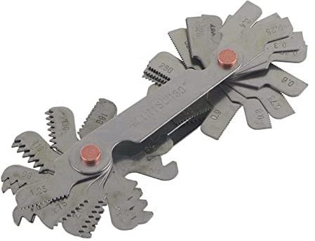 Magnetische Gewindelehre 52-Teilig Metrisch Imperial | Präzise Steigungsmessung für Außengewinde, Gehärteter Stahl mit Magnetkopf