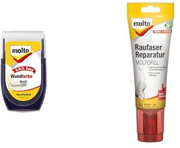 Molto S.O.S easy Wandfarbe 30ml, weiss Raufaser Reparatur Moltofill 330g