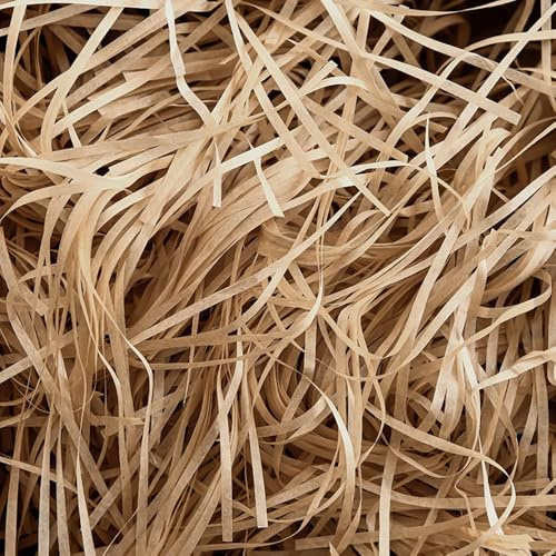 LUMoony 500 g Raffia strimlat papper fyllningsmaterial strimlat papper gram krossat papper kraftpapper raffia presentpapper påskgräs för gör-det-själv fest presentdekoration korgfyllning