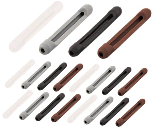 FRCOLOR 20 Paar Silikon Brillen Ohrpolster Rutschfeste Brillenbügel Endstücke Ohrgriffe in Schwarz Transparent Grau Braun Antirutsch Für Sport Und Outdoor