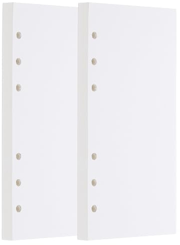 PATIKIL Feuilles de rechange A6 Papier à feuilles mobiles 6 trous pour recharges de classeur à 6 anneaux Papier pour cahier à recharges Inserts bureau Journaux 160 feuilles/320 pages Blanc