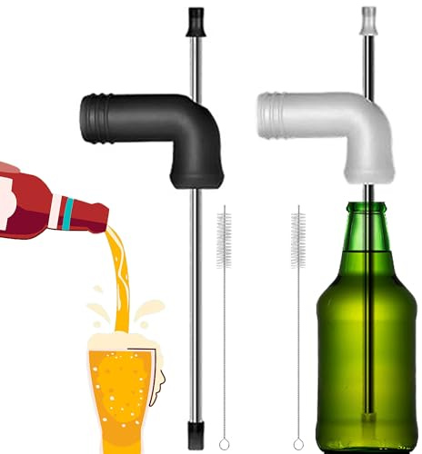 QSLKI 2PCS Bier Schnorchel, 30 cm, Bier Bong Trichter mit 2 Reinigungsbürsten, Bierzapfer Party, für Home Bar Club Bierparty Bier Spiele, Trinkwerkzeug, Bierschnorchel, Bar Trinkwerkzeuge