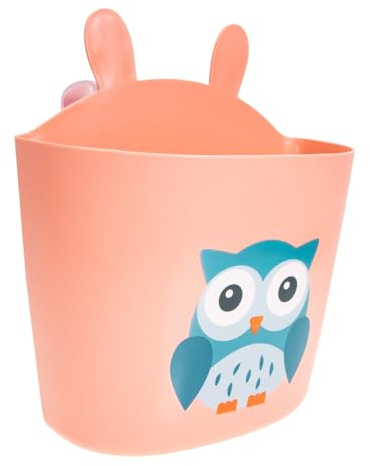 CVUTOVO Cartoon Owl Bedside Organizer Hanging Storage Box for Newborn Baby Crib, Red Orange Diaper Holder 24x13x28.5cm Dimensions, Suitable for Nursery and College Dormitory