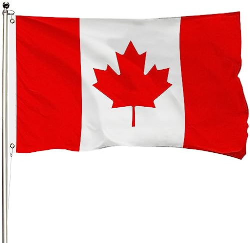 FSFLAG Drapeau du Canada pour l'extérieur – Feuille d'érable canadienne – Polyester renforcé 400D avec 2 œillets en laiton, résistant à la décoloration et robuste pour une utilisation en extérieur