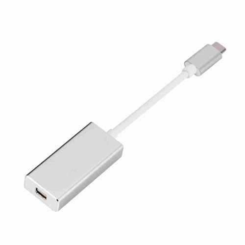 ZASCHMOY USB 3.1 Type-C Till Mini DisplayPort-adapter - Högkvalitativ Aluminiumkontakt - Kompatibel med Nya MacBooks - 4K Högupplöst överföring - 10 Gbps Dataöverföringshastighet (Silver)