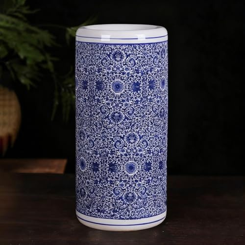 Ceramic Umbrella Stand - Handmade Floral Porcelain Design for Home and Office Entryway
