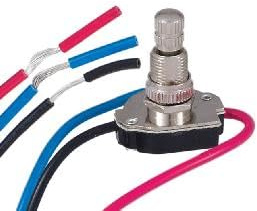 B&P Lamp® 3-Way Nickel Push Canopy Switch