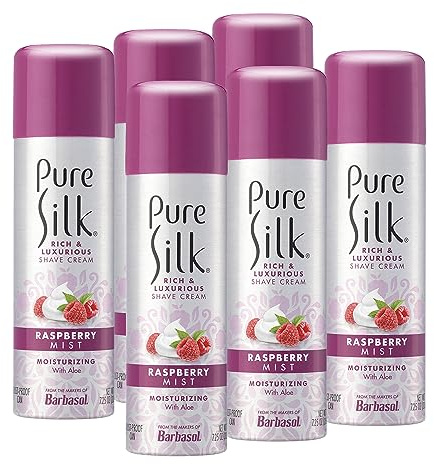 Pure Silk raspberry mist Spa Therapy Shave Cream for Women, 7.25 Oz, Pack Of 6