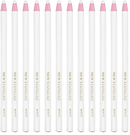 NUOBESTY 12pcs Grease Pencils Wax Pencils Peel-Off China Marker Crayon for Metal Glass Fabric (White)