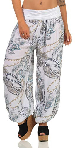 Malito Femme Pantalon Sarouel Yoga Pantalon Sport 7185 (Blanc)