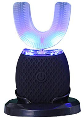 Cepillo de dientes ultrasónico automático 360°, kit de blanqueamiento dental eléctrico sónico con luz LED, IPX7, resistente al agua, cepillo de dientes recargable manos libres para adultos