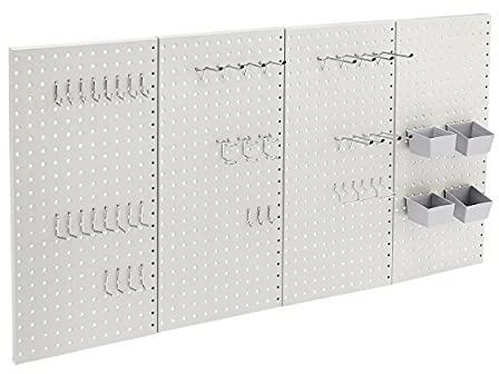 Amazon Basics Rechteckig Stecktafelset aus Metall, 48 Teile, Grau