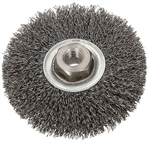 KOTARBAU® Cepillo de Disco de Alambre 100mm con Rosca M14, Cepillo para Metales y Piedra, Cepillo metálico para amoladoras angulares, Cerdas onduladas, Cepillo Redondo para Limpiar el óxido, Pintura
