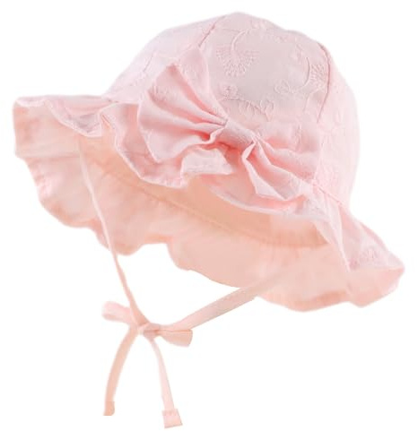 XIAOHAWANG Baby flicka solhatt broderade blommor småbarn hink hattar sommarmössa för spädbarn flickor
