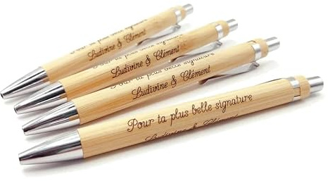 Stylo personnalisé en bois, cadeau témoin de mariage, baptême