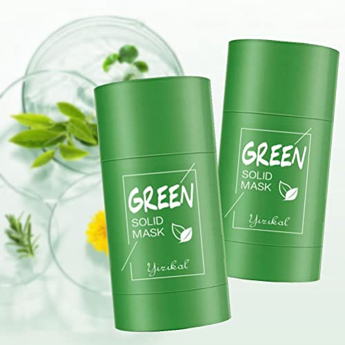 2 Set Green Tea Mask Thé Vert Magique Purifiant Bâton D'argile Masque De Nettoyage Profondeur Contrôle De L'huile Points Noirs Enlèvement Acné Pour Tous Les Types De Peau Femmes Hommes Beauté Unisexe