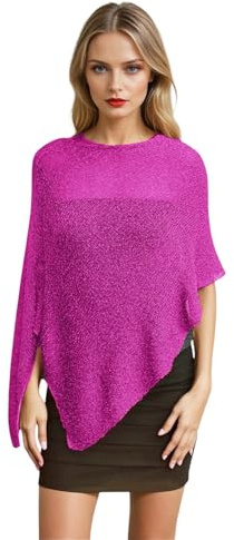 creazioni unique Poncho Coprispalle da Donna Elegante da Cerimonia o Sera - Poncho Donna Estivo e Primaverile in Rete di Viscosa Termica Profumato con Essenza di Fiore di Ciliegio