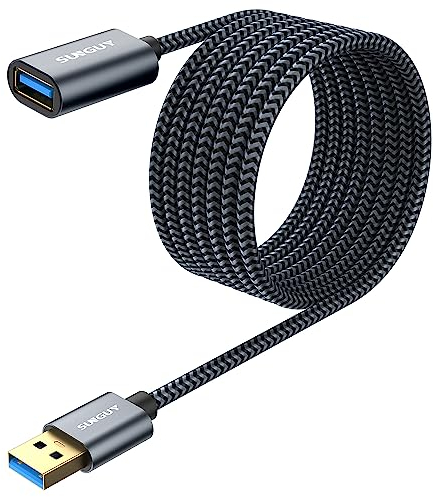 SUNGUY USB 3.0 Extension Cable USB 3.0 Male to Female Extender Lead 5Gbps Compatible with External Hard Drive, Printer, Scanner, Oculus Rift, Card Reader, Fan Cooler-Grey, 3m