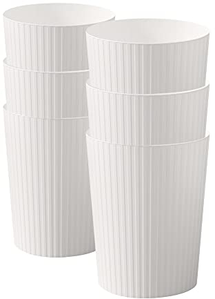 Cetomo 7.2L * 6 Set, Papierkorb Mülleimer, Papierkorb, Mülltonne für Badezimmer, Küchen, Home Offices, Schlafsäle weiß