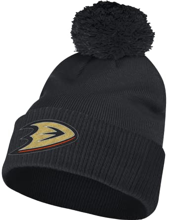 adidas NHL Bommelmütze mit Bündchen, Anaheim Ducks, schwarz