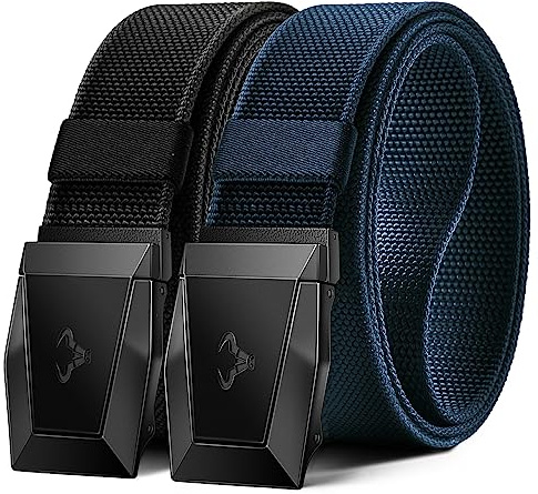 KEMISANT Taktischer Gürtel 2er, Gürtel Herren Arbeitsgürtel 38mm | Herren Militärgürtel für Wandern,Schnellverschluss mit Metallschnalle