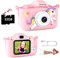 SeHeTop Camara Fotos Infantil, 1080P HD Video cámara Fotos niños,Juguetes niños 3 4 5 6 7 8 9 10 años,Juguetes con cámara para niños y niñas, Regalos de cumpleaños, scon Tarjeta SD de 32 G(Rosa)