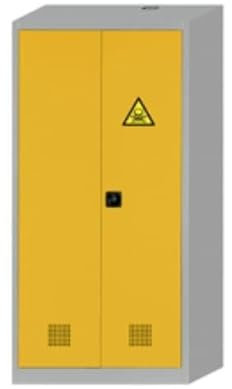 Asecos CF-Classic-F Chemikalienschrank mit Typ 30-Box, Flügeltüren und ZylinderschlossLichtgrau, 950mm Breite, 500mm Tiefe, 1950mm Höhe
