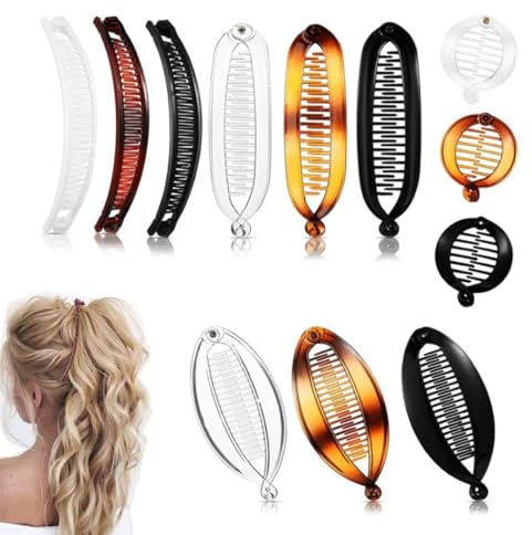 SCJJZ Haarclips,Haarklammern,Bananenclip-Set, rutschfester Haardreher, fauler Haarkamm (11 Stück)