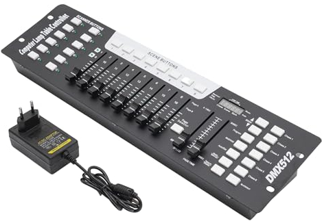 Controller professionale 192DMX, controllo luce canale DMMX+console MIDI per illuminazione palcoscenico per effetti di luce da palco, ideale per DJ, club, matrimoni e molto altro ancora