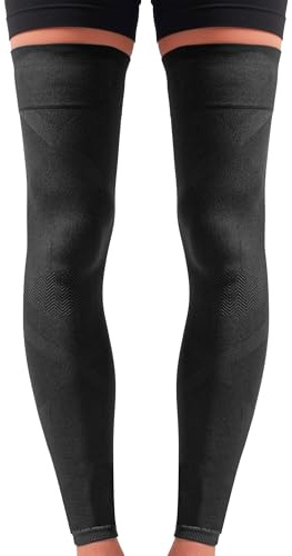 SLIMCELL PRO Fascia Ginocchio Lunga Sport Anti UV Unisex - Gambali Compressione, Calze Compressione Graduata Senza Piede, Gambali Compressione, Polpaccera Compressione Uomo e Donna - Made in Italy