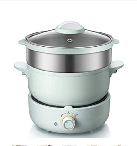 Pentola elettrica, pentola elettrica Multifunzione, cuociriso, pentola Portatile Tipo Diviso, pentola Cucina, Padella Antiaderente Cucina Viaggio con vaporiera