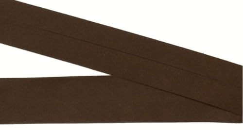 25 m Baumwollschrägband dunkel braun 30 mm vorgefalzt