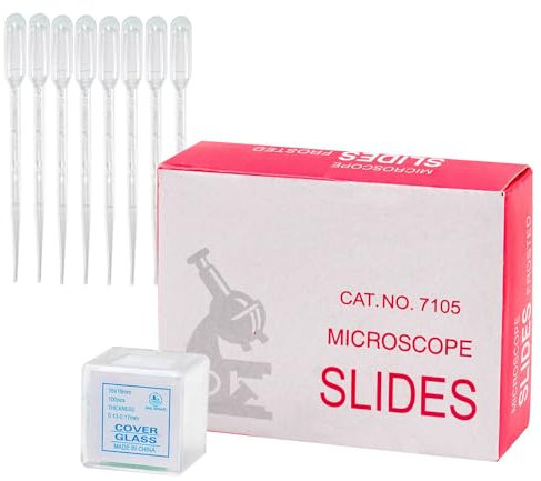 50 Stück vorgereinigte mikroskop objektträger 25x76mm und 100 stück mikroskop-deckgläser 18x18mm,mit 8 tropfer,mikroskop zubehor,objektträger und deckgläser,microscope slides