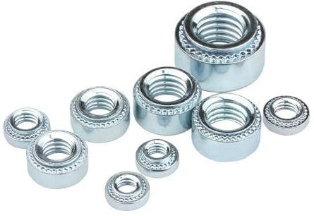 LZYXFP Squisito 20/40/60/80 pz Dado autoagganciante Acciaio al Carbonio zincato M2.5 M3 M4 M5 M6 Dado for Rivetto a Pressione Dado a pressare Dado a pressare Durevole(60pcs,S-M6-slab 1.4mm)