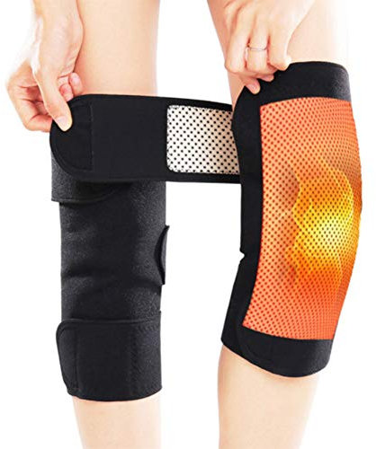 Knee Support Brace Protector Arthritis Pain Relief - 1 Pair Upgraded Self-Heating Magnetic Tourmaline Therapy Knee Pads for Men and Women