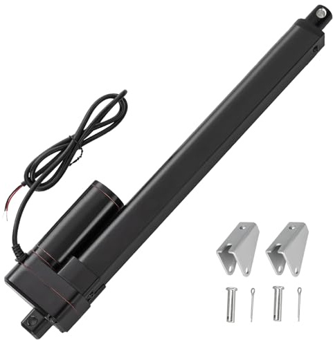  Jvnvlki linjärt ställdon 12 V, 2 000 N, 250 mm, lyftlängd, IP65, vattentät, 8 mm/s linjär aktuator, linjär motor med monteringshandtag, för dörröppnare, soluppsamlare, elektrisk lyftsystem
