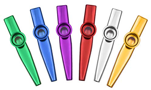 6PCS Kazoo Bulk, Leicht zu Spielen, Aluminiumlegierung, Lustiges Instrument für Anfänger für Erwachsene von Kindern, Tragbar für Reisen, Camping, für Freizeitgenuss